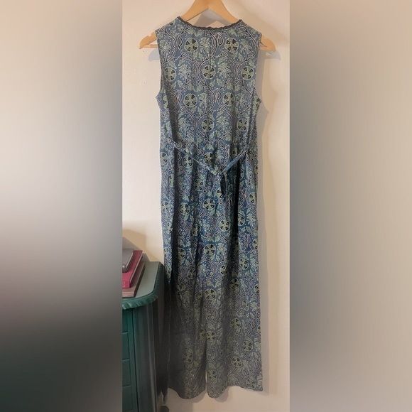 NWOT April Cornell 100% Cotton Scandinavian Floral Blue & Green Jumpsuit Sz XS - Picture 9 of 9
